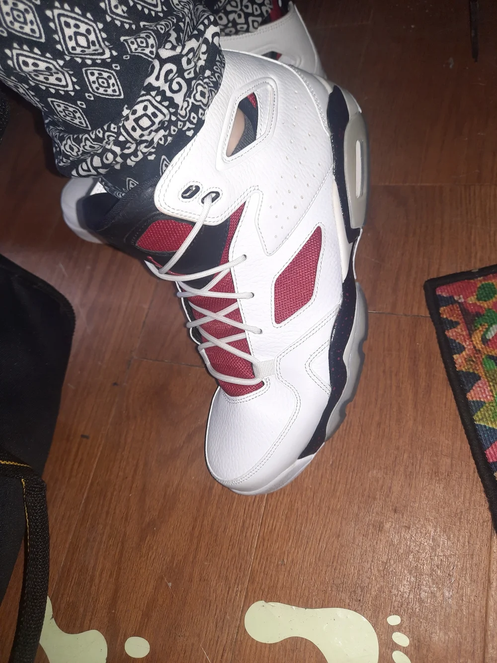 Jordan Men's White Red Black Athletic Shoes